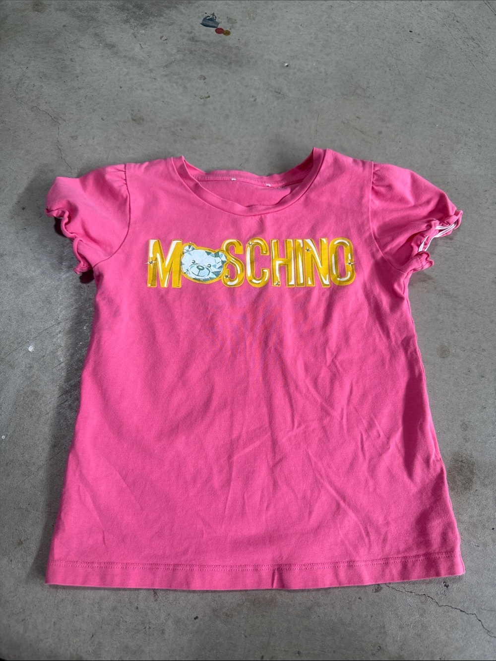 Moschino Hot Pink Tee with Gold Logo
